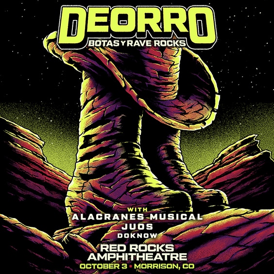 Deorro: Botas y Rave Rocks with Alacranes Musical, Juos and Doknow — 3 October 2026, Red Rocks Amphitheatre, Morrison CO